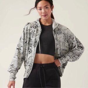 Athleta Black and Gray Printed Hoodie